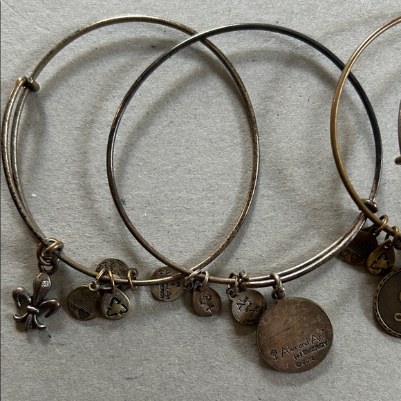 Alex and Ani Gold/Bronze/Silver Charm Bangles - Picture 5 of 6